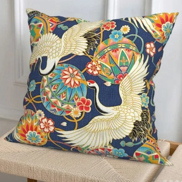 (4) Linen Japanese Inspired Throw Pillow Covers. NWT - Picture 8 of 16